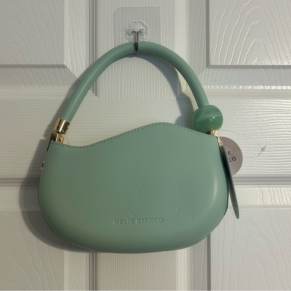 NWT Melie Bianco Vegan Leather Aqua Blue Small Hand Crossbody Bag - Picture 2 of 8